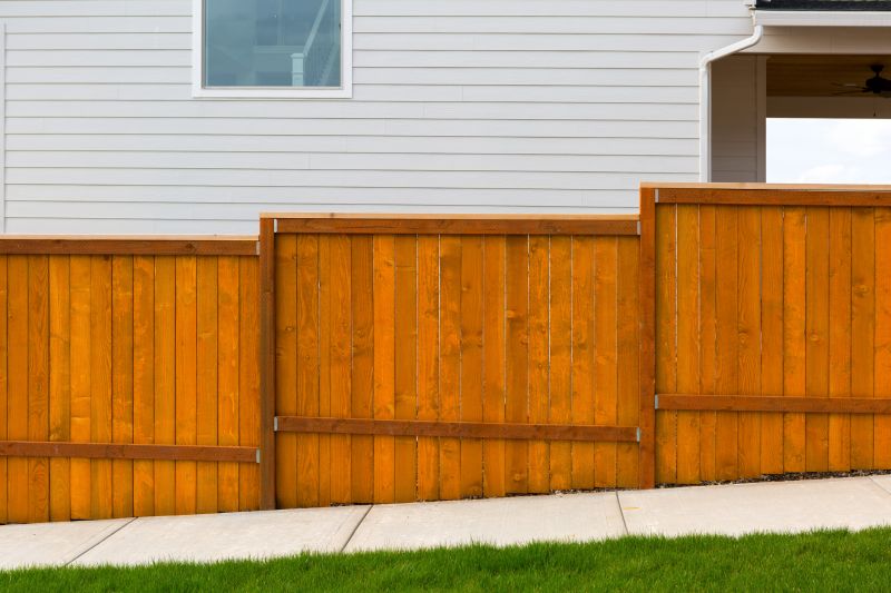 Stained Fence with Natural Surroundings