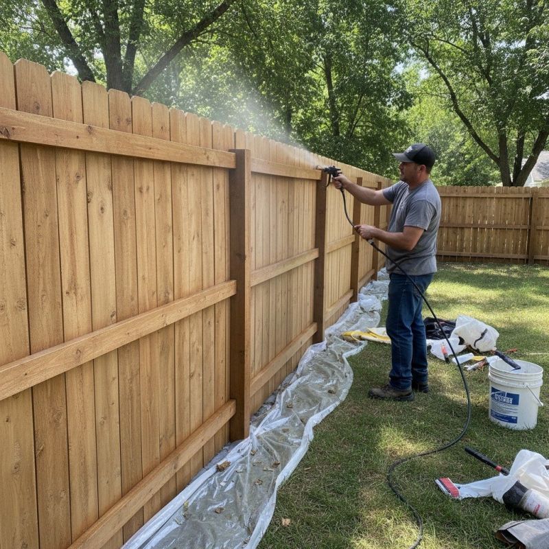 Cedar Fence Staining
